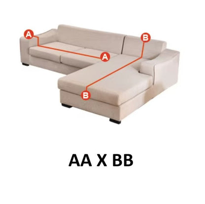 housse de canapé d'angle pour informer sur une image comment prendre les mesures